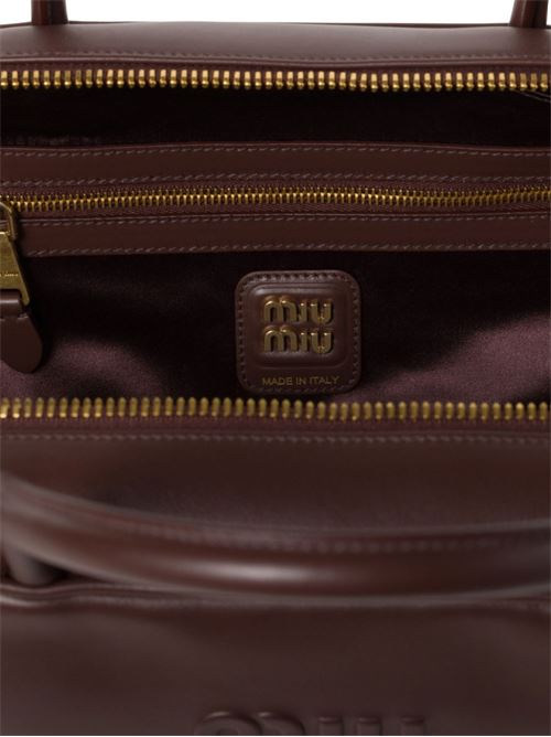 Coffee brown leather Beau bag MIU MIU | 5BB117V-MON2CRWF0NBL